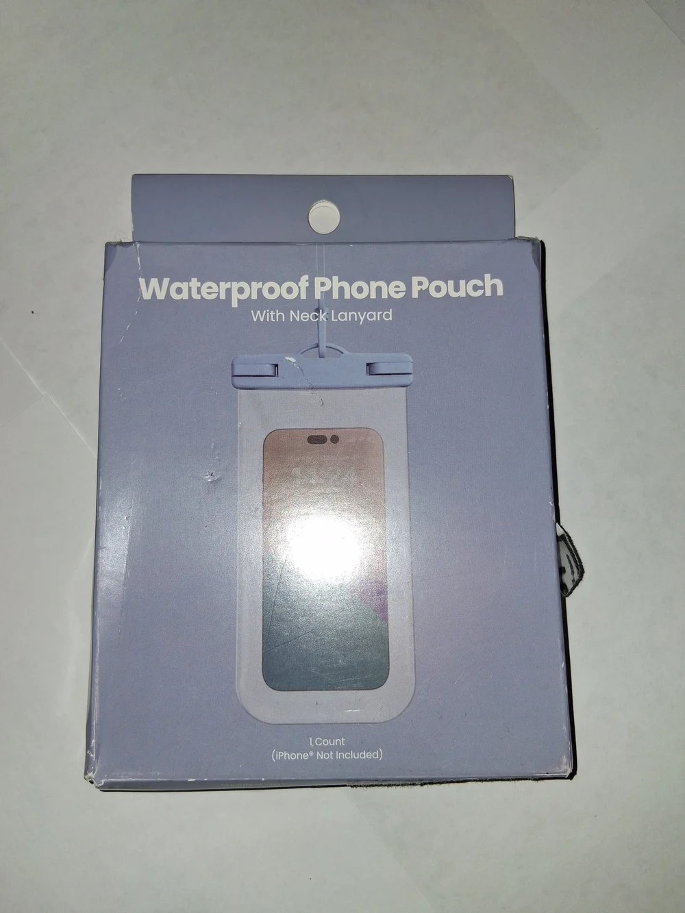 Waterproof Phone Pouch with Neck Lanyard - Light Purple